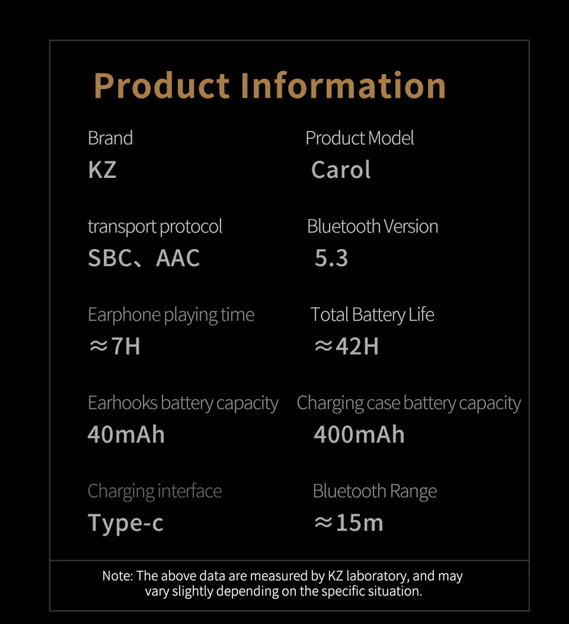 KZ Carol หูฟัง TWS บลูทูธ 5.3 ไดรเวอร์ Dynamic สวมใส่สบาย เสียงดี ประกันศูนย์ไทย