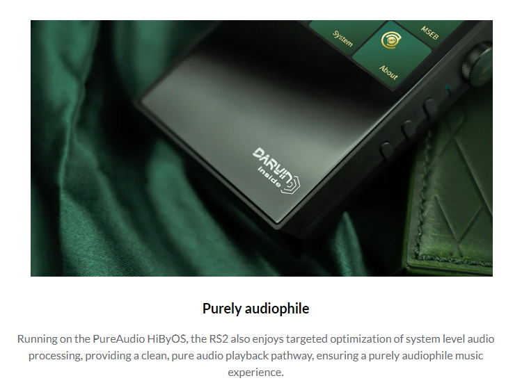 Hiby RS2 เครื่องเล่นเพลงพกพา PureAudio พร้อมสถาปัตยกรรมเสียงดาร์วิน