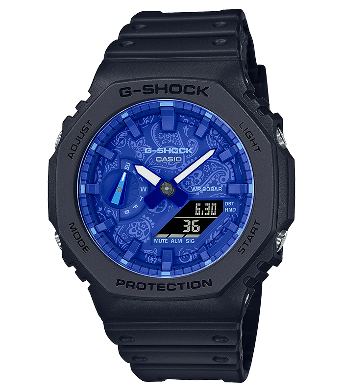 นาฬิกา Casio G-Shock Special Color Blue Paisley series รุ่น GA-2100BP-1A ของแท้ รับประกัน1ปี