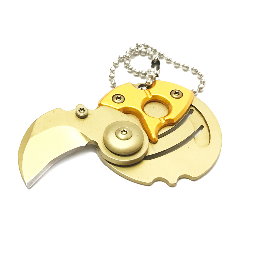 มีดพกห้อยคอ วงกลม (สีทอง-สีดำ)