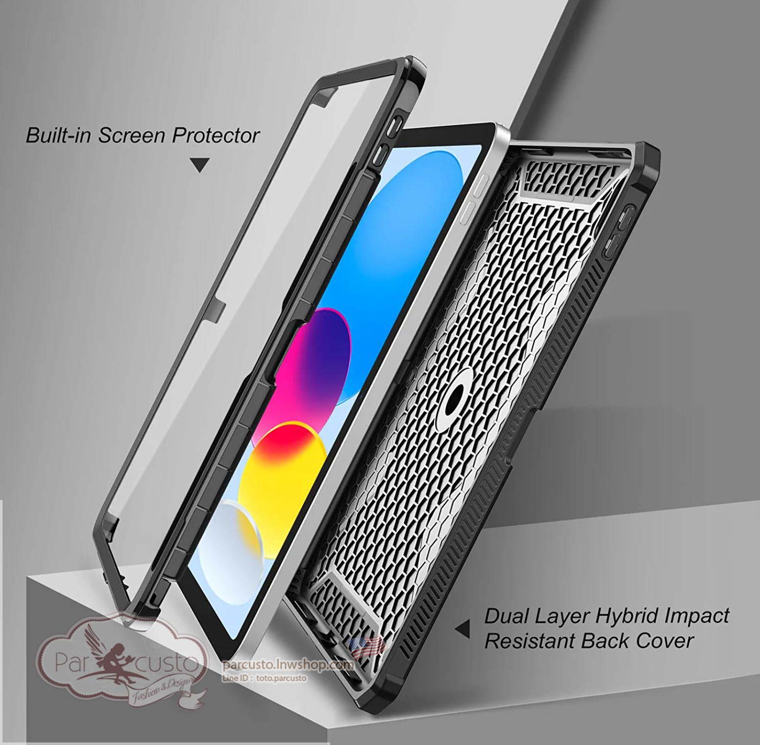 เคสกันกระแทก Apple New iPad 10.9 Gen 10 (2022) [Tuatara Magic Ring] จาก Fintie [Pre-order USA]