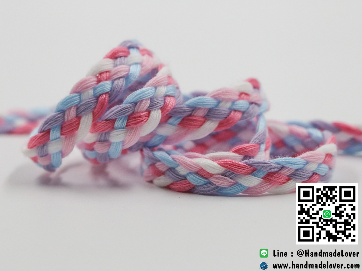 ด้ายถัก สีหวาน ขนาด กว้าง 0.9 CM.