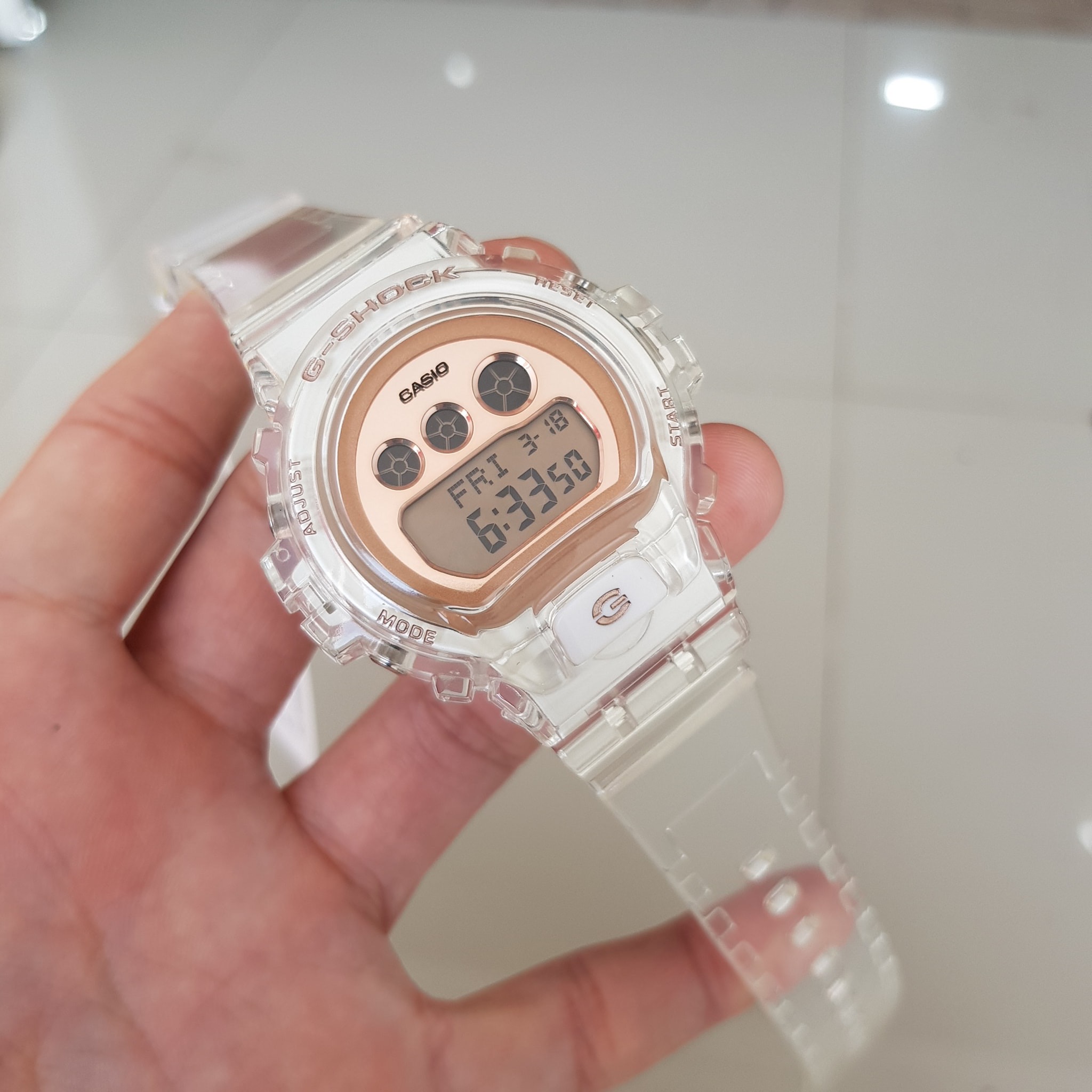 นาฬิกา Casio G-Shock มินิ S-Series Special Color GMD-S6900SR Skeleton Rose Gold series รุ่น GMD-S6900SR-7 ของแท้ รับประกัน1ปี