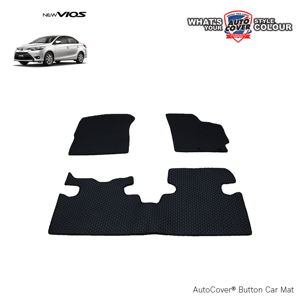 พรมปูพื้นรถยนต์ รถ TOYOTA ALL NEW VIOS ปี 2014-2021 พรมกระดุม ชุดพรมพื้น จำนวน 3 ชิ้น