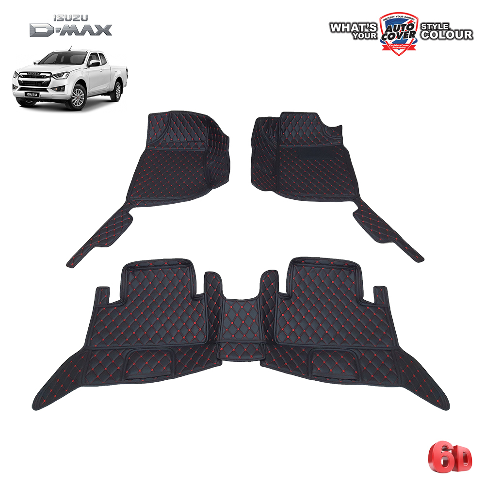 พรมรถยนต์ 6D รถ ISUZU ALL NEW DMAX SPACE CAB ปี 2020-2025 ชุดภายในห้องโดยสาร จำนวน 3 ชิ้น