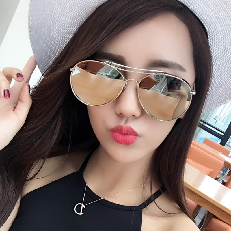 แว่นตา ฮาราจูกุ (Harajuku) เลนส์ปรอท สีน้ำเงิน กรอบสีิเงิน (UV400)