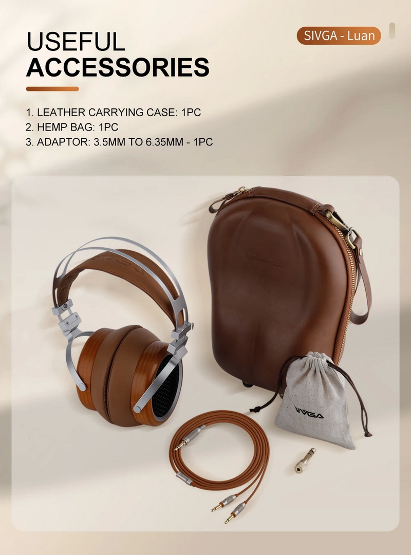 Sivga Luan หูฟัง Headphone ไดรเวอร์ไดนามิก ไดอะแฟรมชุบนิกเกิล ไม้แบบเปิดด้านหลัง ประกันศูนย์ไทย