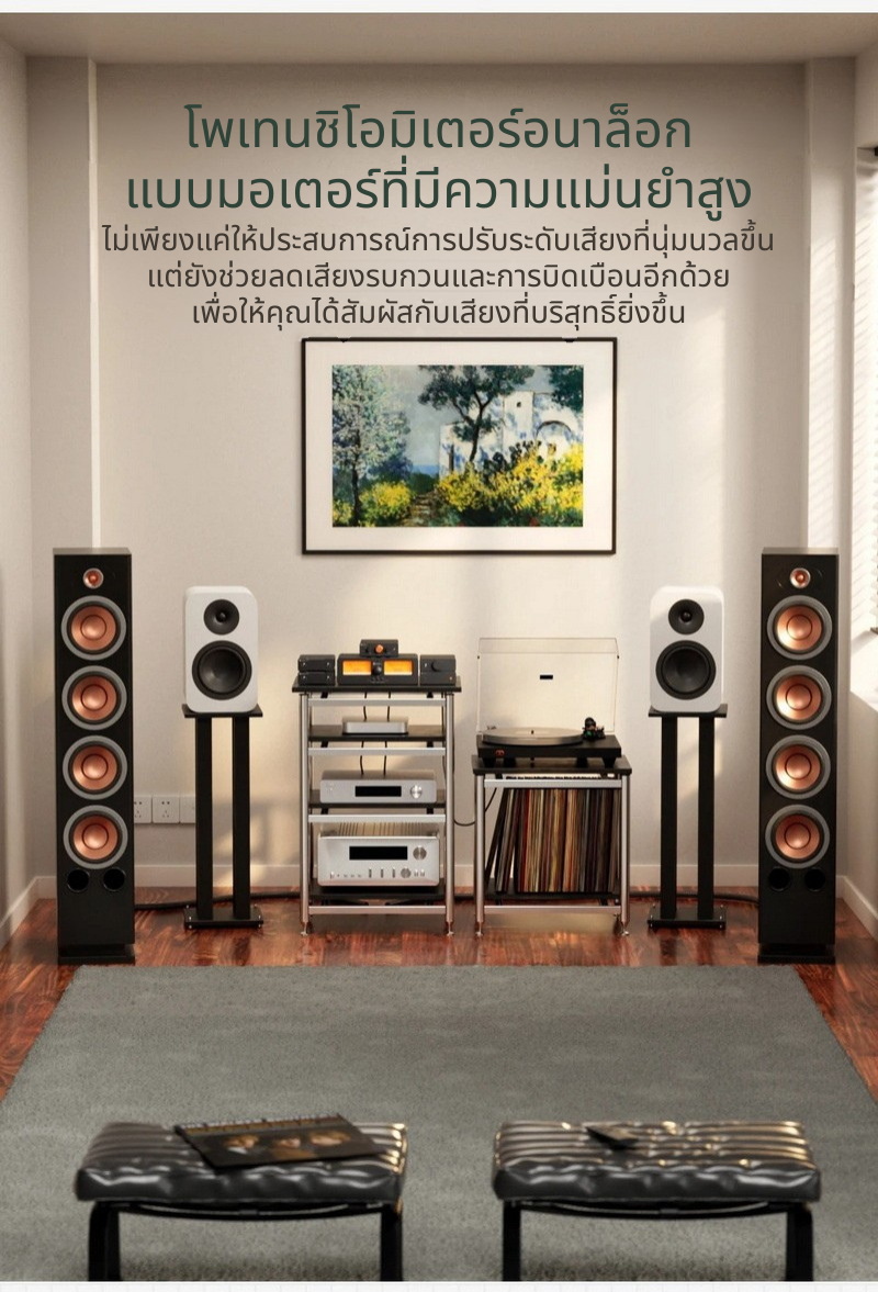 Fosi Audio P4 พรีแอมป์สำหรับระบบเสียงในบ้าน พร้อมอินพุต RCA 3 ตัว, EQ/Bypass การควบคุมโทนเสียง ประกันศูนย์ไทย
