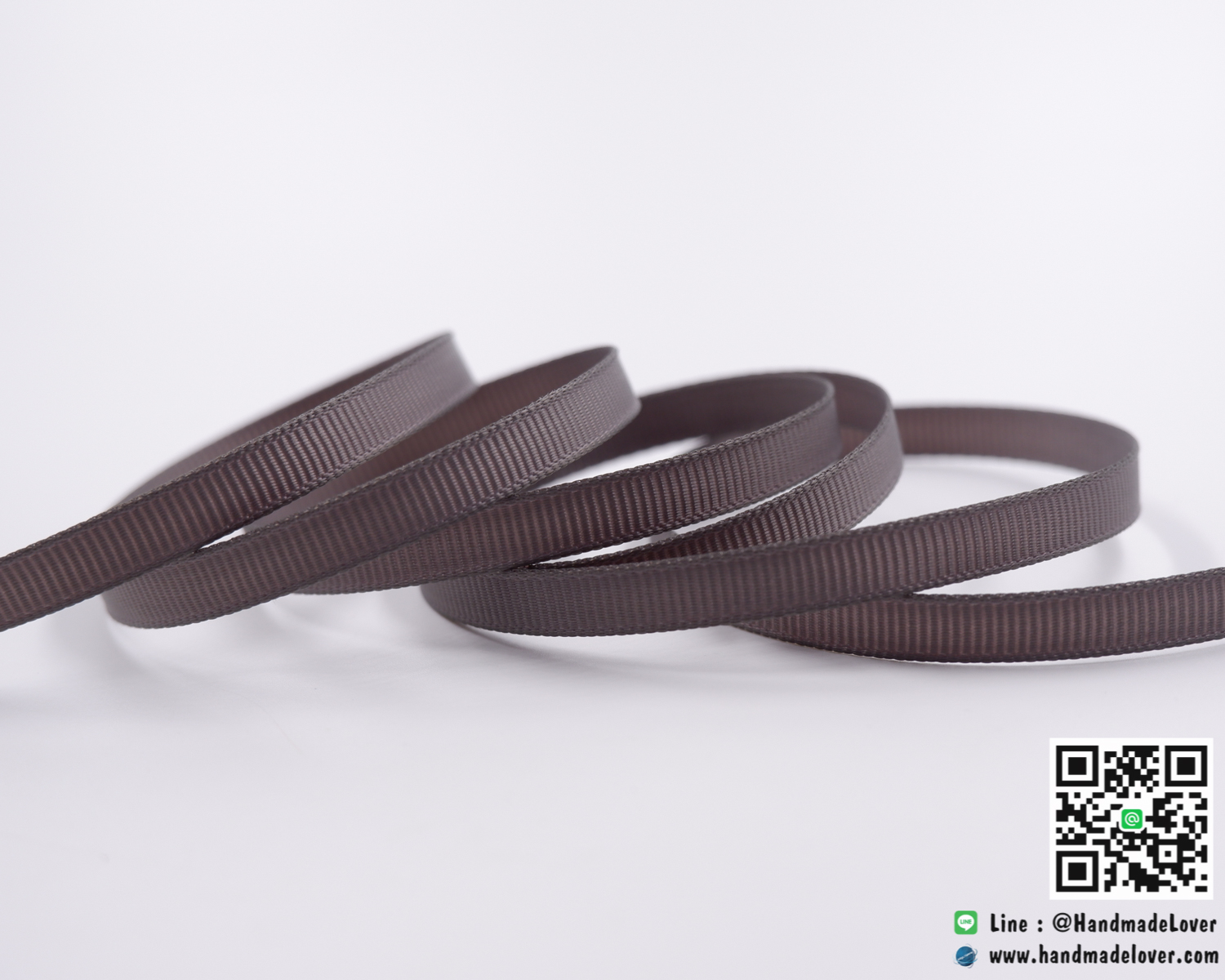 ริบบิ้นผ้า กรอสเกรน สีเทาอ่อน ขนาด กว้าง 6 mm.