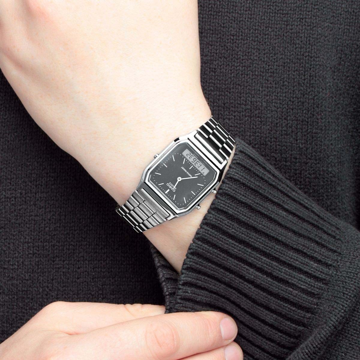 นาฬิกา คาสิโอ Casio STANDARD DIGITAL Vintage รุ่น AQ-230A-1 ของแท้ รับประกัน1ปี