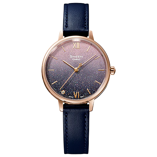 นาฬิกา คาสิโอ Casio SHEEN SAPPHIRE CRYSTAL คริสตัลแซฟไฟร์ SHE-4548 series รุ่น SHE-4548PGL-4A ของแท้ รับประกัน1ปี