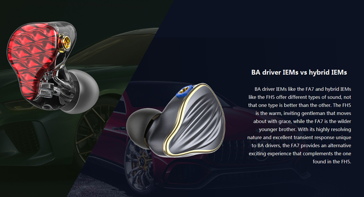 [สินค้าใหม่สายมีตำหนิ] FiiO FA7 หูฟัง Pure Balanced 4 ไดร์เวอร์ (4BA) ถอดสายได้