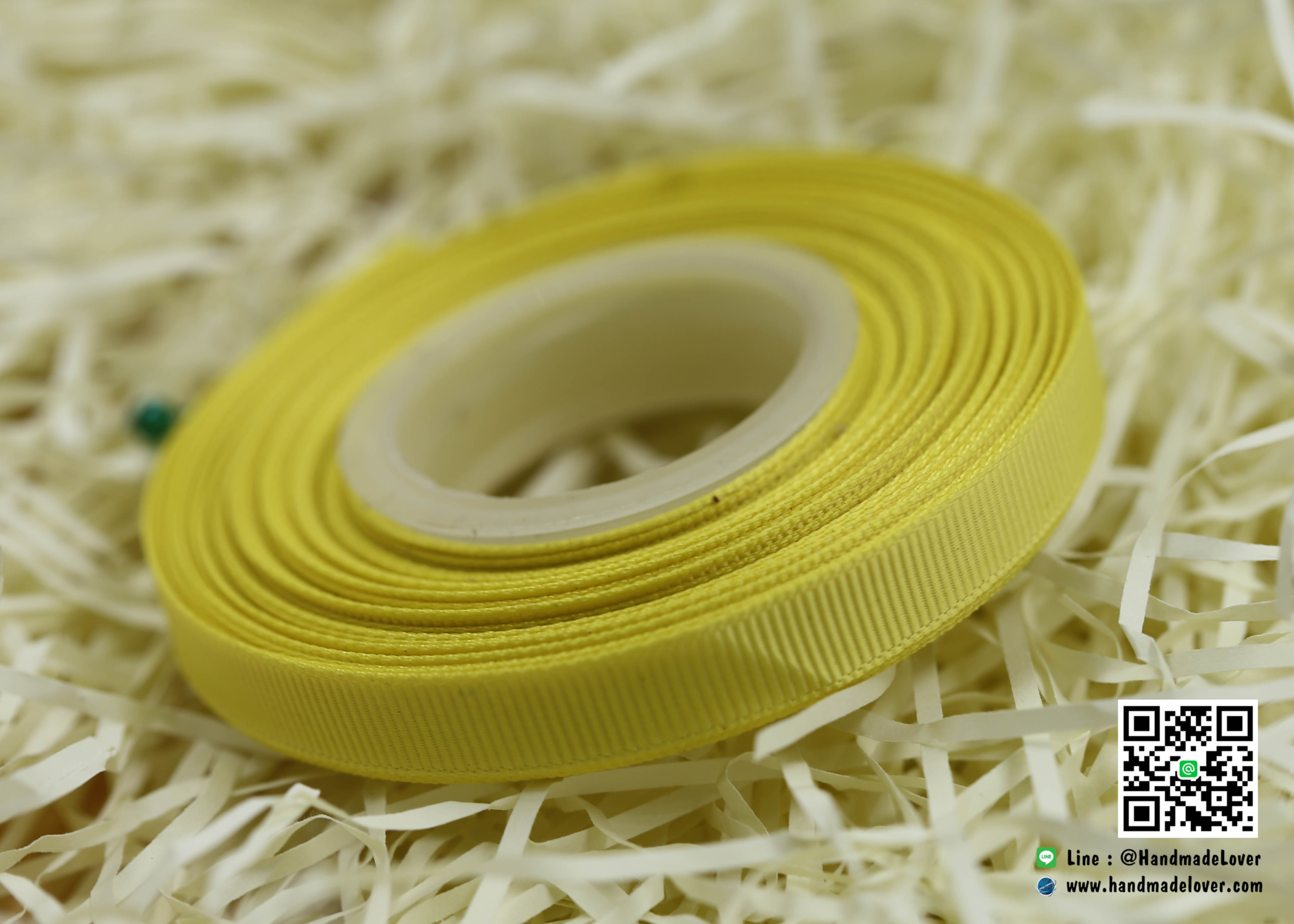 ริบบิ้นผ้า กรอสเกรน สีเหลือง (04)