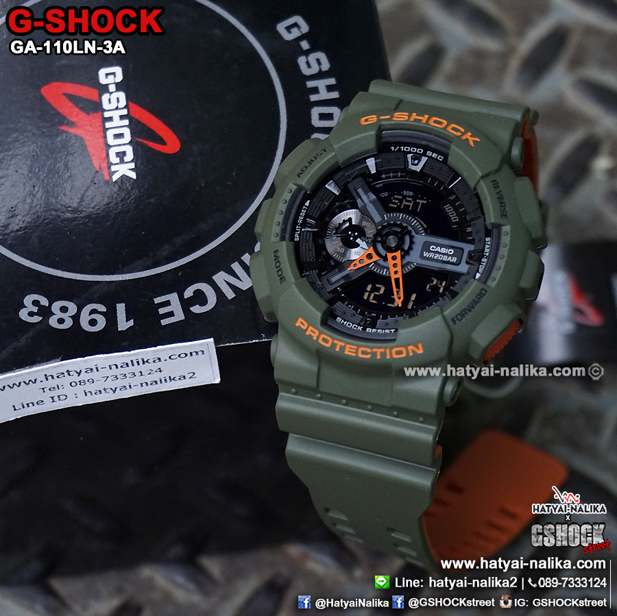 นาฬิกา Casio G-Shock GA-110LN Layered Neon colors series รุ่น GA-110LN-3A ของแท้ รับประกัน1ปี