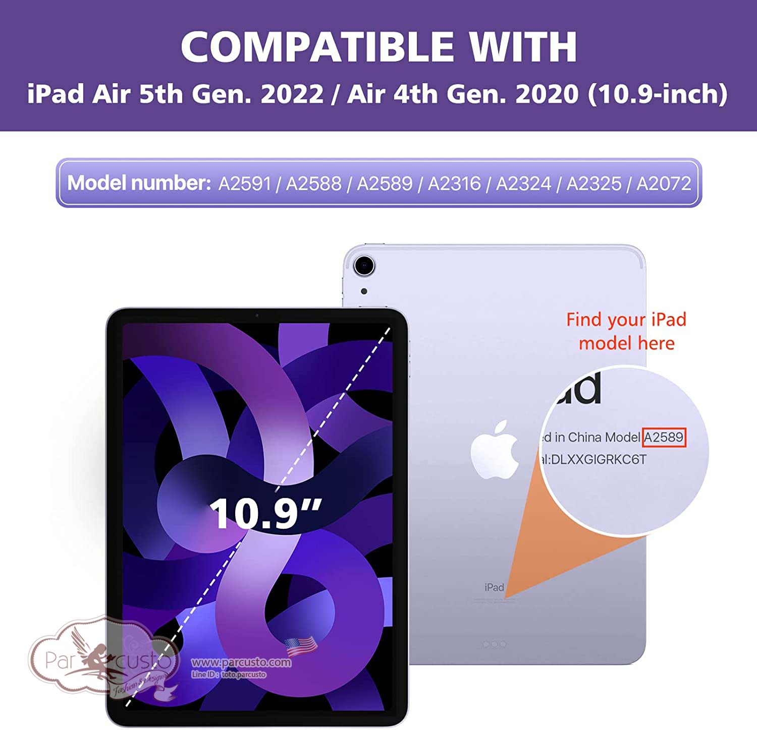 เคสกันกระแทก iPad Air 4th/5th Generation 10.9 Inch 2020/2022 [Multi-Angle] จาก MoKo [Pre-order USA]