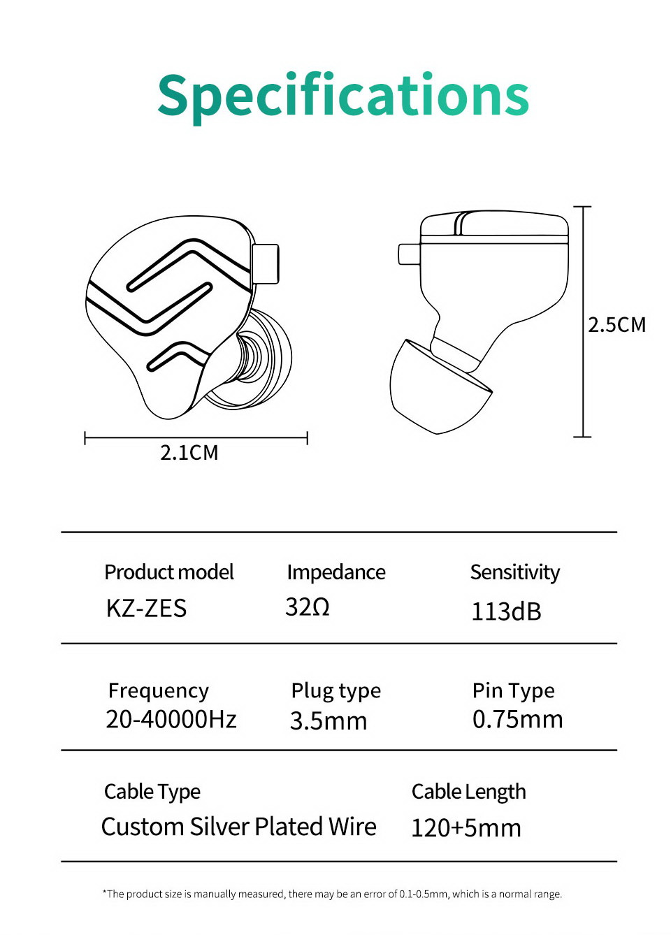 ขาย KZ ZES หูฟัง 2 ไดรเวอร์ Electrostatic + Dynamic ประกันศูนย์ไทย