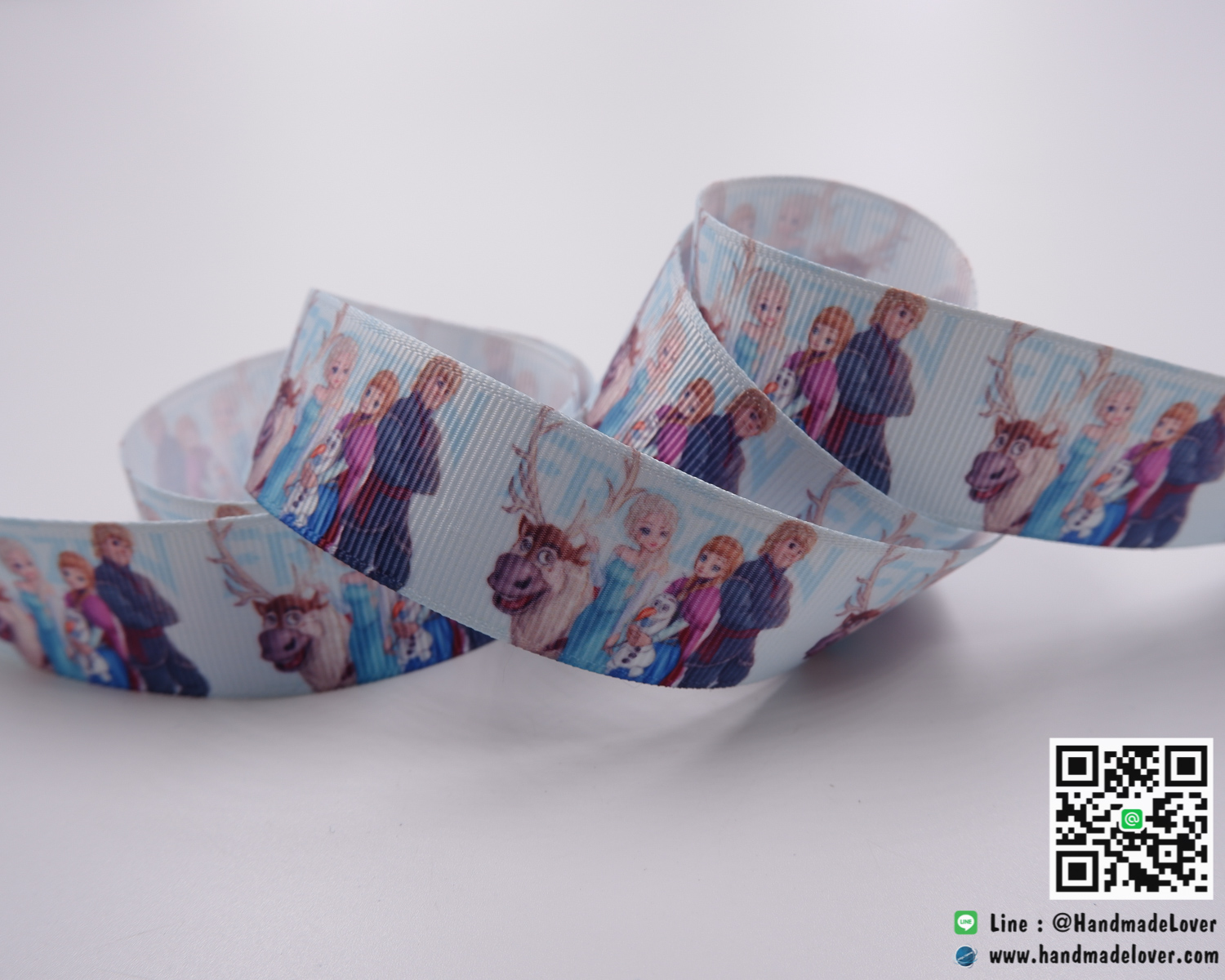 ริบบิ้นผ้า พิมพิ์ลายเจ้าหญิง Disney ขนาด 25 มิล