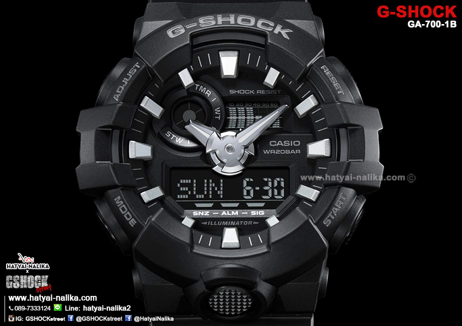 นาฬิกา คาสิโอ Casio G-Shock Standard ANALOG-DIGITAL รุ่น GA-700-1B ของแท้ รับประกัน 1 ปี