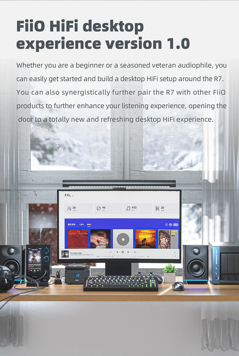 FiiO R7 เครื่องเล่นเพลงสตีมมิ่งตั้งโต๊ะ DAP+DAC+AMP ครบจบในตัว รองรับ MQA, Roon Ready