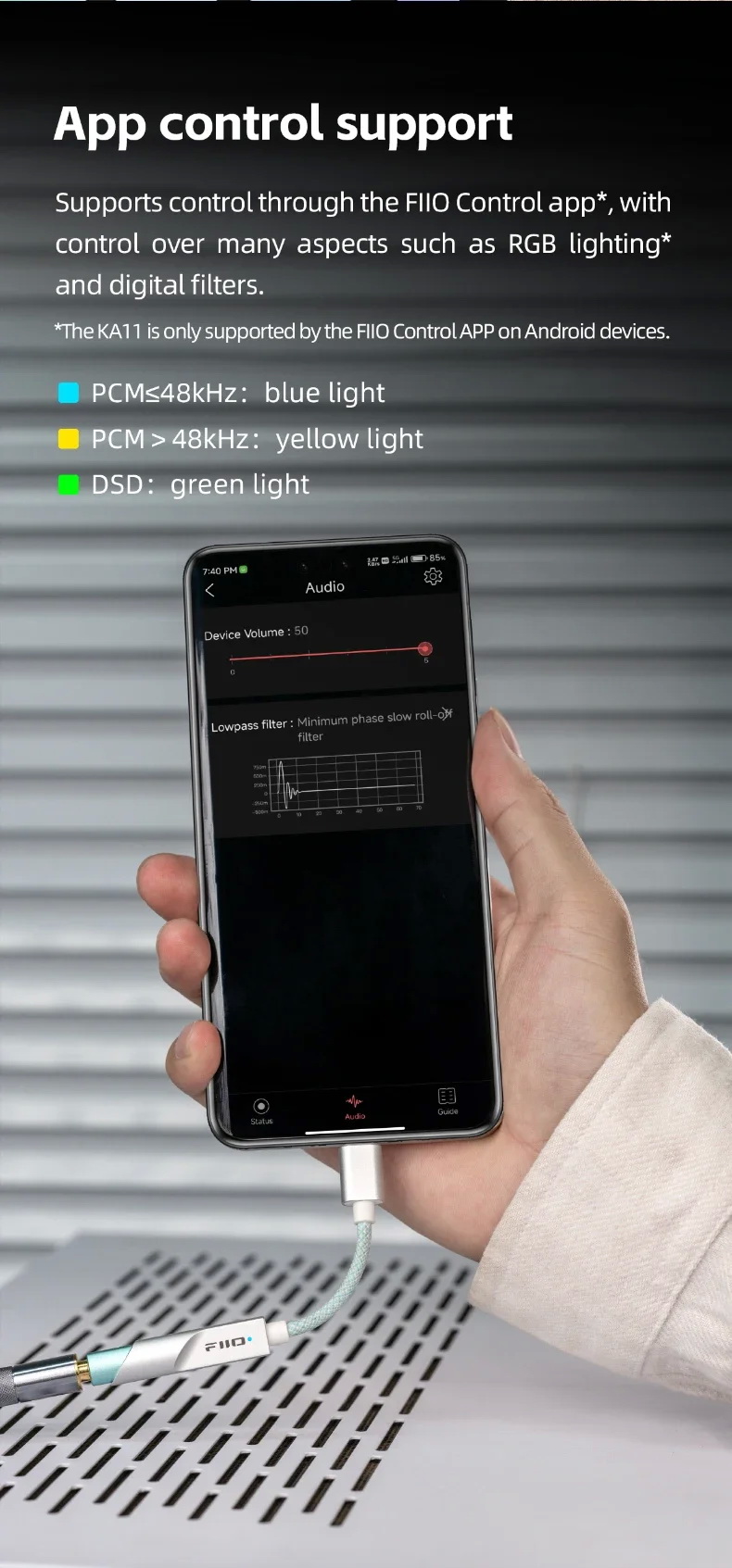 FiiO JadeAudio KA11 DAC/AMP หางหนูพกพาชิป DAC CS43131 รองรับ Hi-Res ประกันศูนย์ไทย