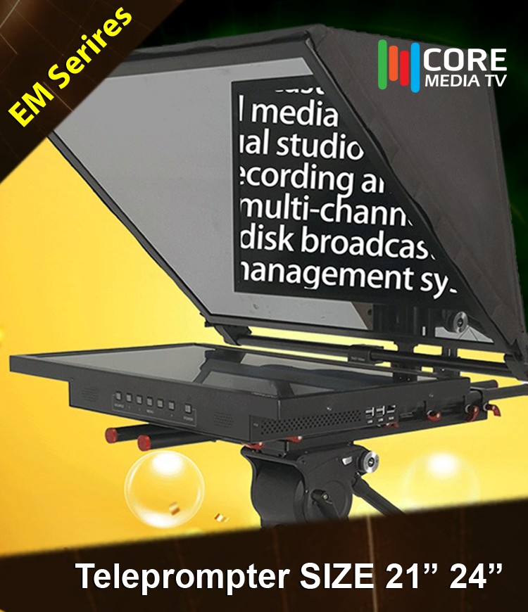 Broadcast Studio Teleprompter EM Series brightness 1,000 cd/m2 ตัวช่วยในการถ่ายทำ สำหรับคนชอบลืมสคริป