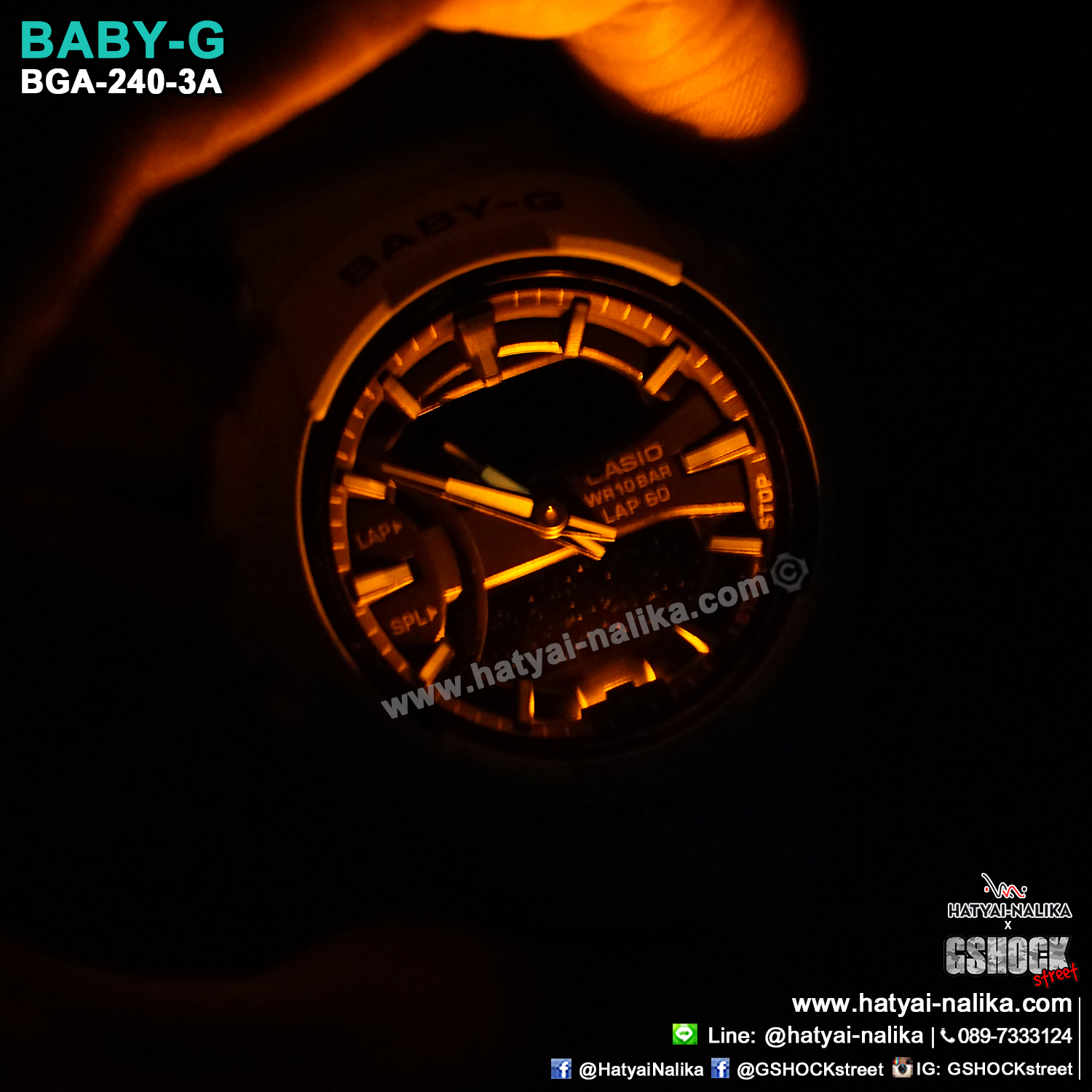 นาฬิกา Casio Baby-G for Running BGA-240 Neon Color series รุ่น BGA-240-3A ของแท้ รับประกัน1ปี
