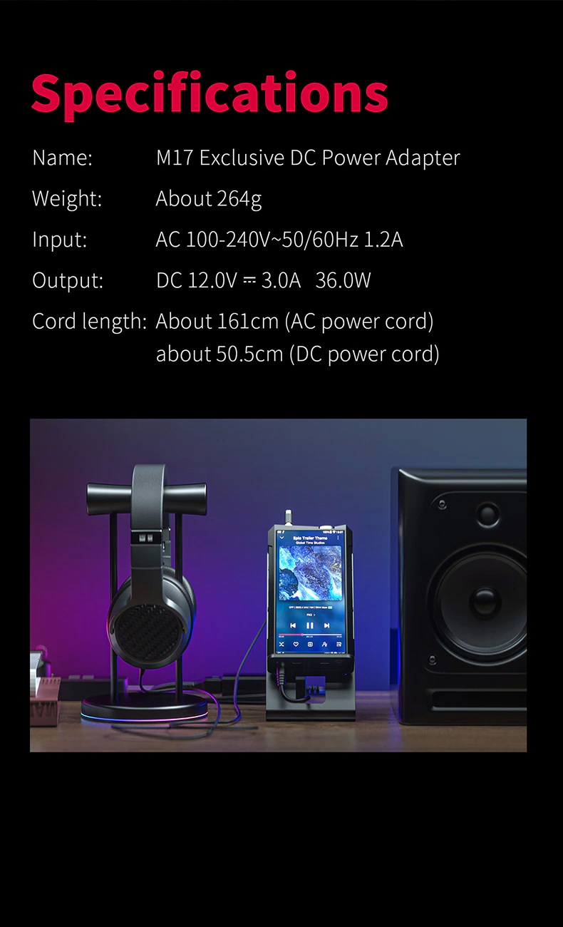 FiiO Adapter หม้อแปลงสำหรับ FiiO M17 [-หม้อแปลง-]