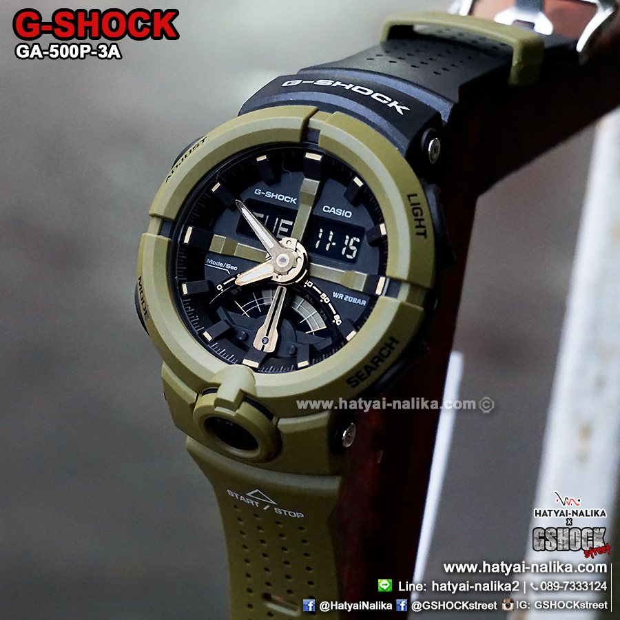 นาฬิกา Casio G-Shock GA-500P Punching pattern series รุ่น GA-500P-3A ของแท้ รับประกัน1ปี