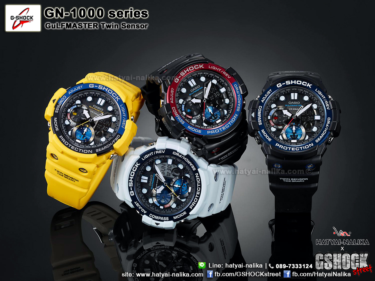 นาฬิกา Casio G-Shock GULFMASTER Twin Sensor รุ่น GN-1000-9A ของแท้ รับประกัน1ปี
