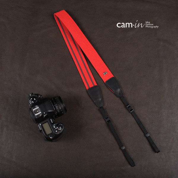 สายคล้องกล้องแฟชั่นสวยๆ รุ่นกันลื่น 38 mm สีพื้นแดง