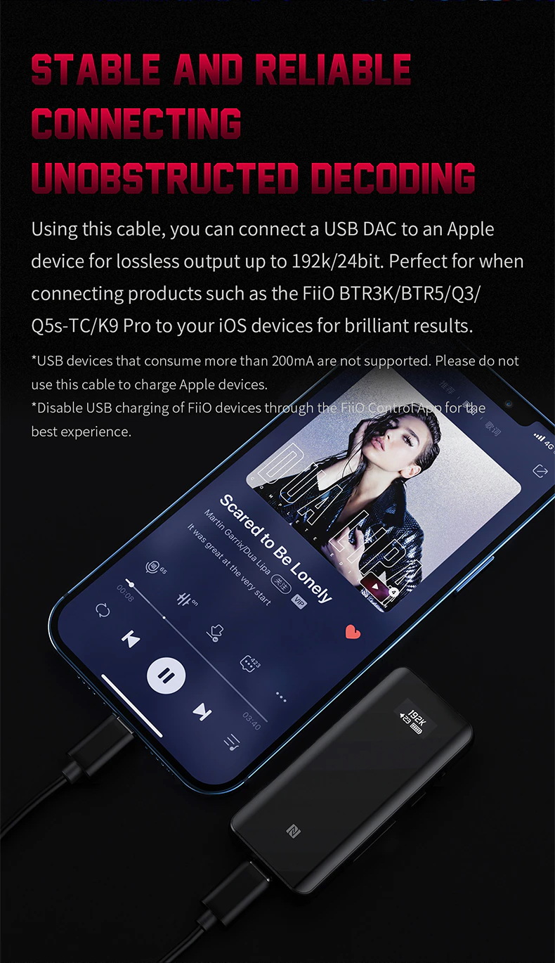 ขาย FiiO LT-LT3 สายแปลง Lightning สำหรับอุปกรณ์ Apple ต่อออก Type-C เพื่อใช้งานกับ USB DAC