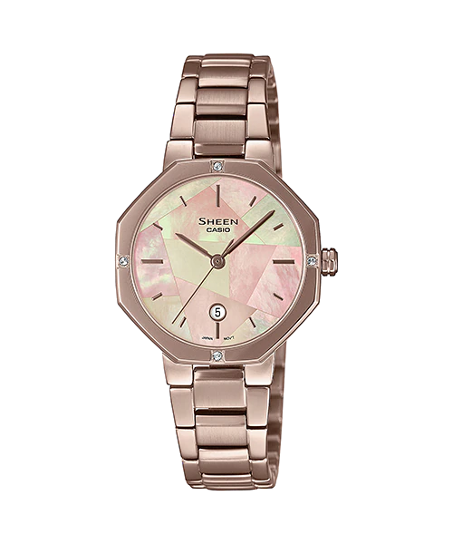 นาฬิกา คาสิโอ Casio SHEEN SAPPHIRE CRYSTAL คริสตัลแซฟไฟร์ SHE-4543 series รุ่น SHE-4543CG-4A ของแท้ รับประกัน1ปี