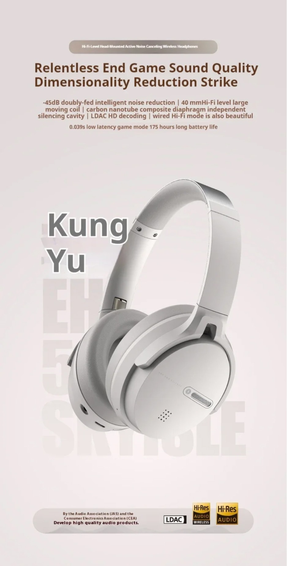 Simgot EH500 หูฟังไฮไฟเกมมิ่งเฮดโฟนไร้สาย รองรับบลูทูธ 5.4, LDAC, Dual Hi-Res ประกันศูนย์ไทย