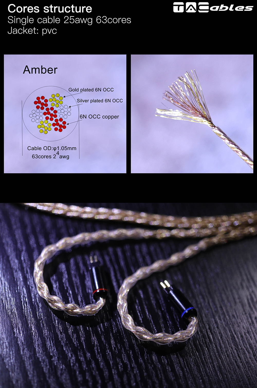 TACables Amber สายอัพเกรดหูฟัง Handmade ระดับเทพ