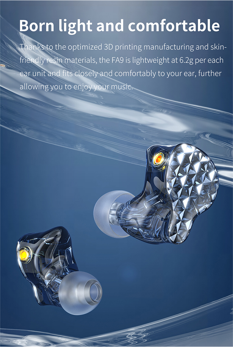 ขาย FiiO FA9 หูฟัง 6 ไดร์เวอร์ Knowles (6BA) 4-way Crossover ปรับแต่งเสียงได้ สาย monocrystalline ถัก8