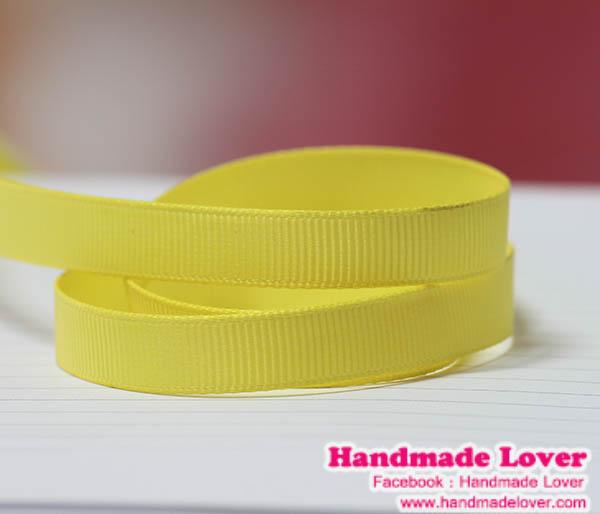 ริบบิ้นผ้า กรอสเกรน สีเหลือง (04)