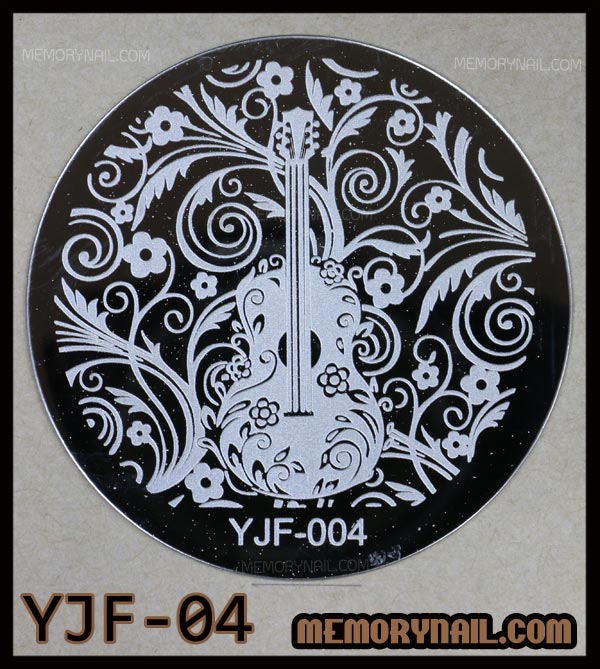 แผ่นปั๊มลายเล็บ รหัส YJF ทรงกลม