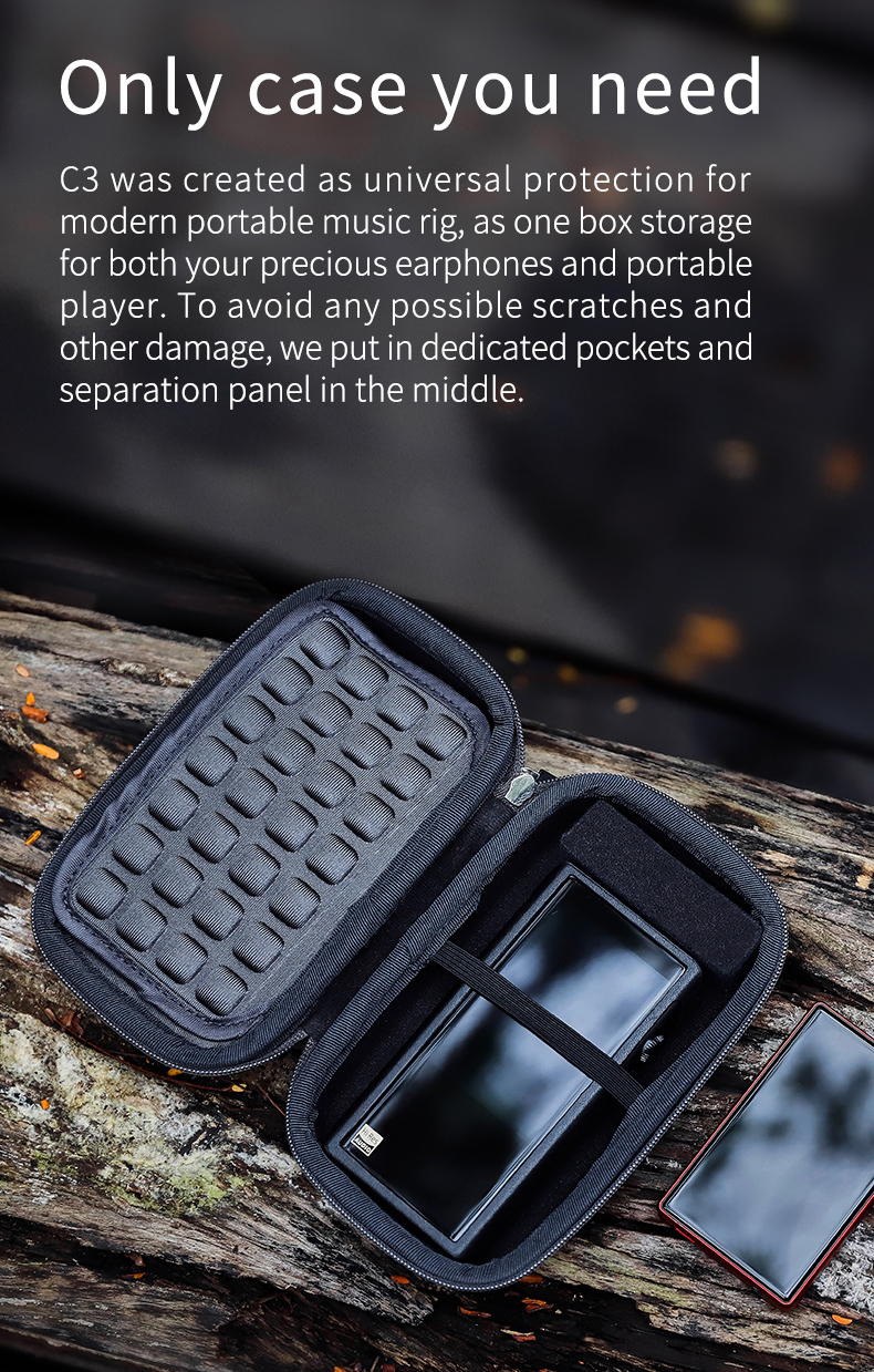 ขาย SHANLING C3 เคสกันกระแทกสำหรับเก็บ DAP หูฟัง จุกหูฟัง ภายในบุด้วยโฟม EVA อย่างดี