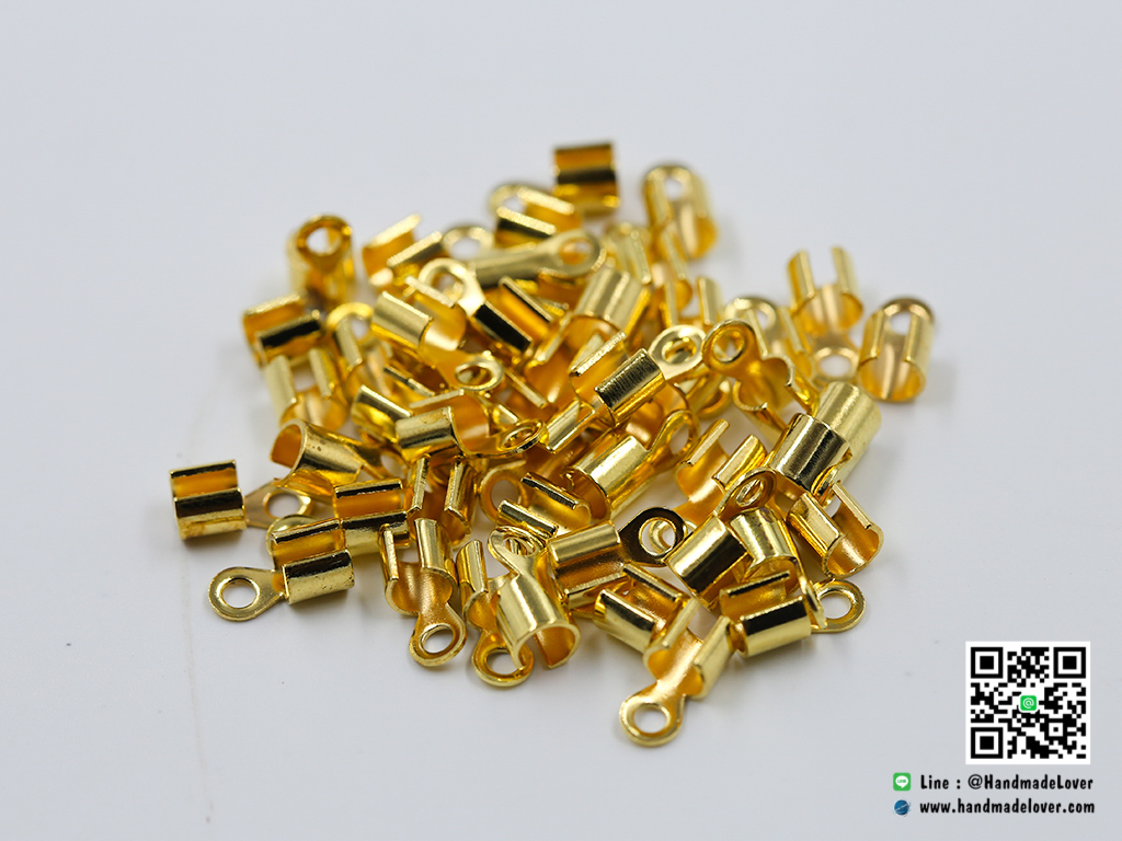 ตัวหนีบปลายเชือก : สีทอง 5*10 MM. [แพ็ค 10 ชิ้น]
