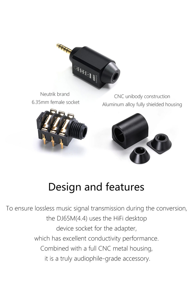 DD DJ65M(4.4) อะแดปเตอร์แปลง 6.35 mm เป็น 4.4 Balanced สำหรับต่อกับเครื่องเสียง