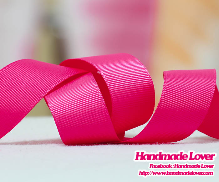 ริบบิ้นผ้าสีชมพูเข้ม [สีพื้น]