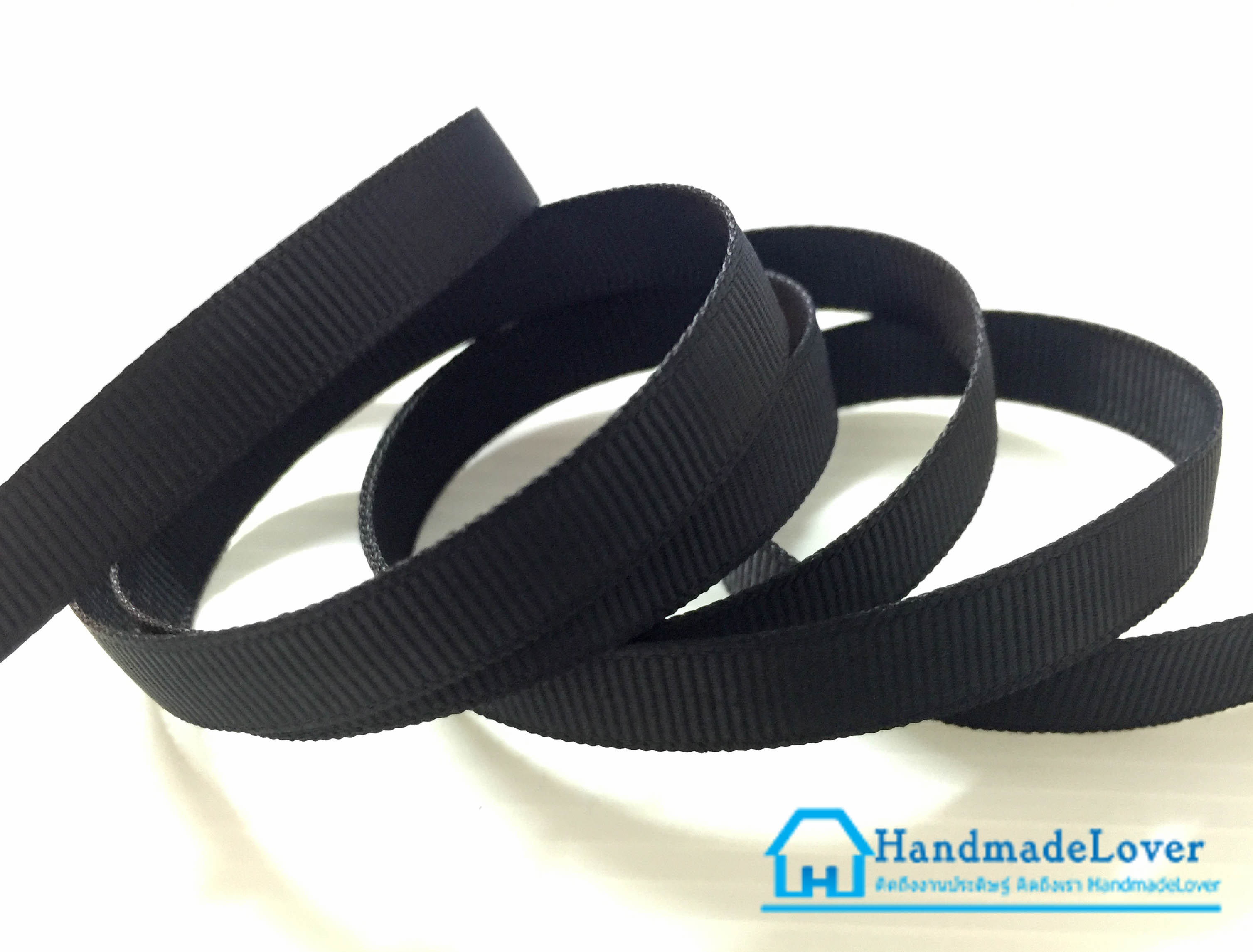 ริบบิ้นผ้ากรอสเกรน สีดำ ขนาด 9 มม. [สินค้าหมวดไว้ทุกข์]