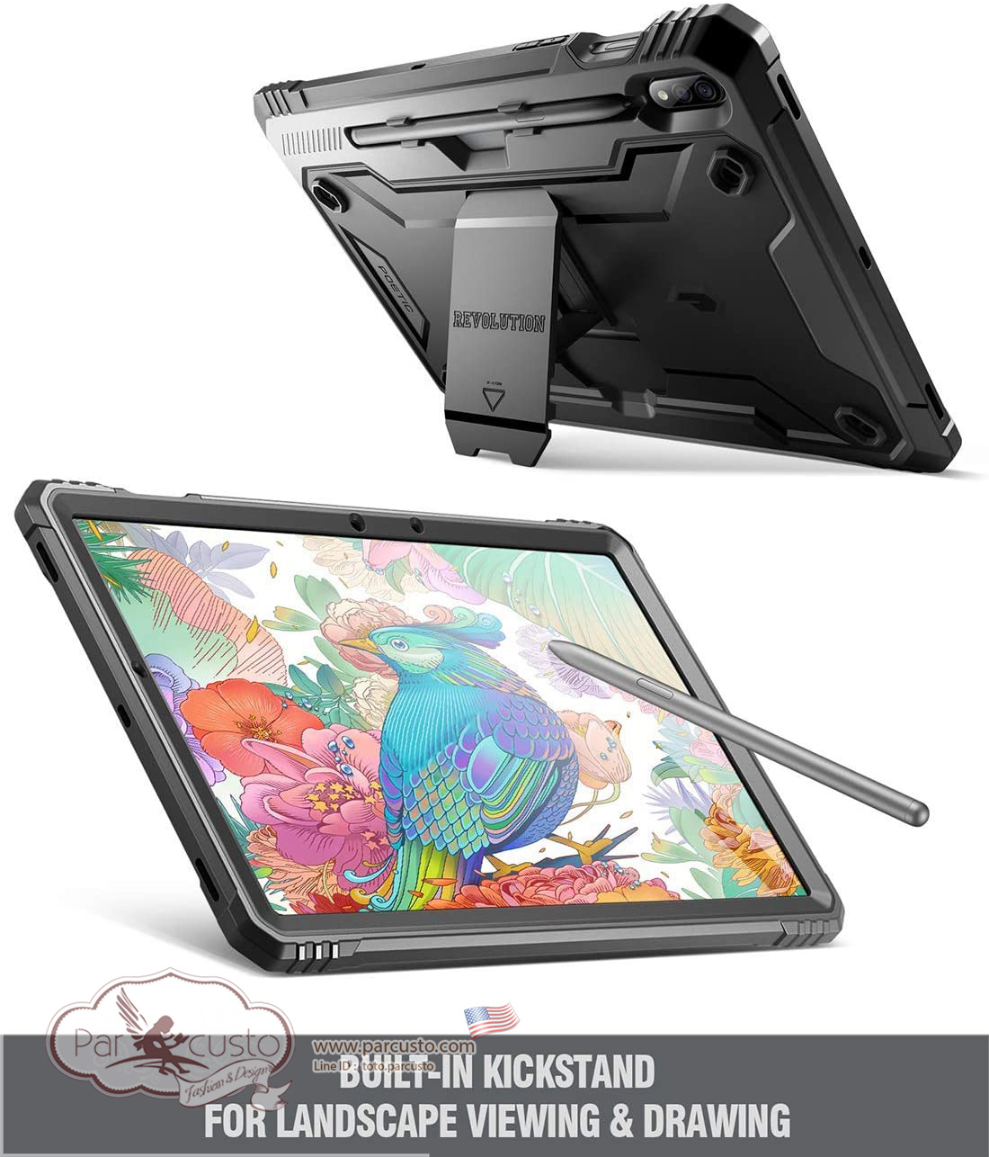 เคสกันกระแทก Samsung Galaxy Tab S7 [Revolution] จาก POETIC [Pre-order USA]