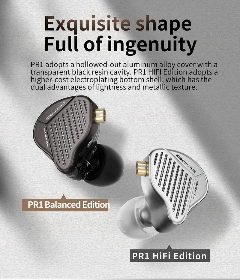 KZ PR1 HiFi หูฟังไดรเวอร์ PLANAR หูฟัง IEMs ประกันศูนย์ไทย