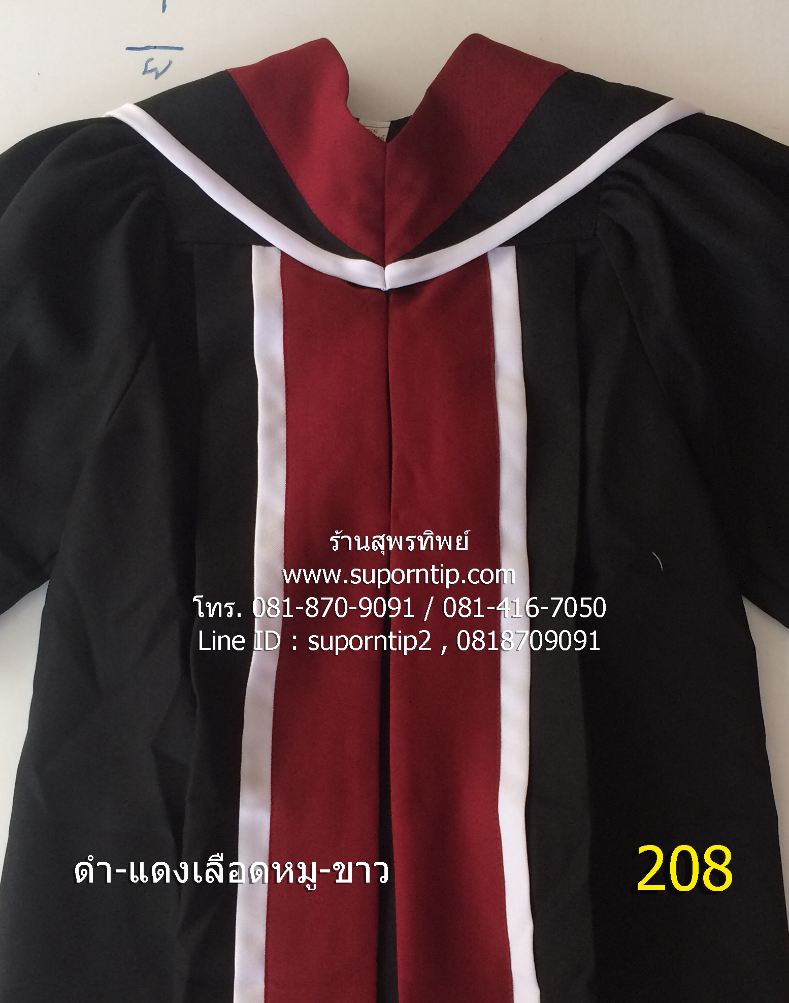 208-CR ชุดครุยอนุบาล ดำ-แดงเลือดหมู-ขาว ,ชุดครุยบัณฑิตน้อย,ชุดรับปริญญาเด็ก,ชุดครุยเด็กเล็ก