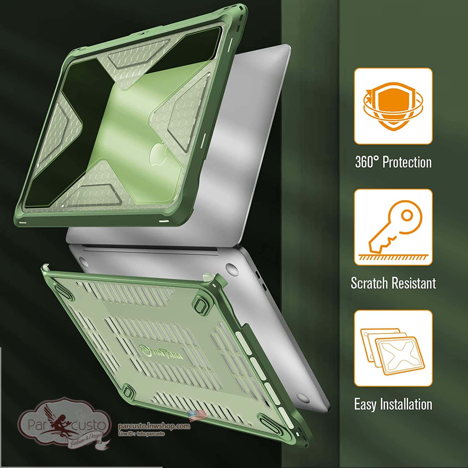 เคสกันกระแทก MacBook Pro 13 (2016-2022) [Heavy Duty] จาก Fintie [Pre-order USA]