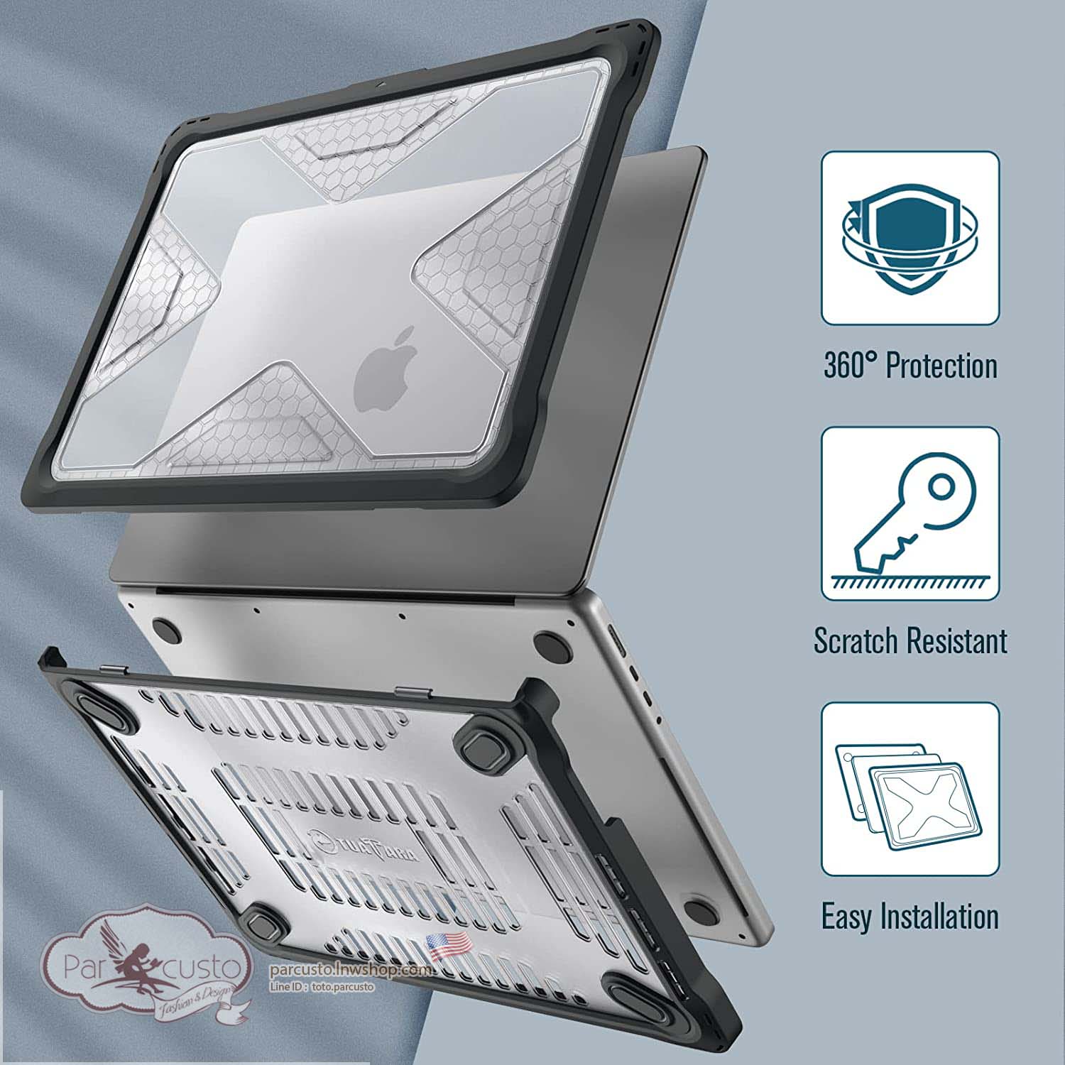 เคสกันกระแทก MacBook Pro 14 Inch A2442 (2021 2022) [Heavy Duty] จาก Fintie [Pre-order USA]