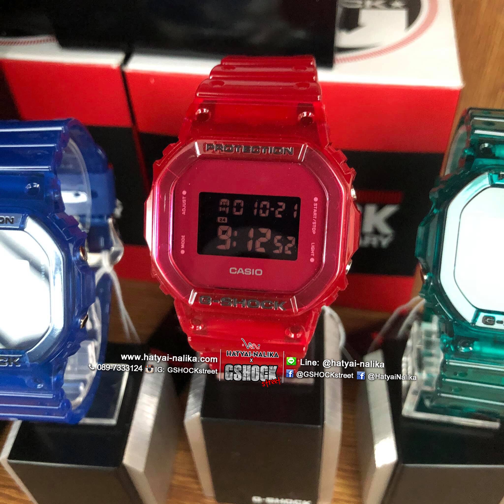 นาฬิกา Casio G-Shock Special color DW-5600SB COLOR SKELETON series รุ่น DW-5600SB-4 “แดงทับทิม” ของแท้ รับประกัน1ปี