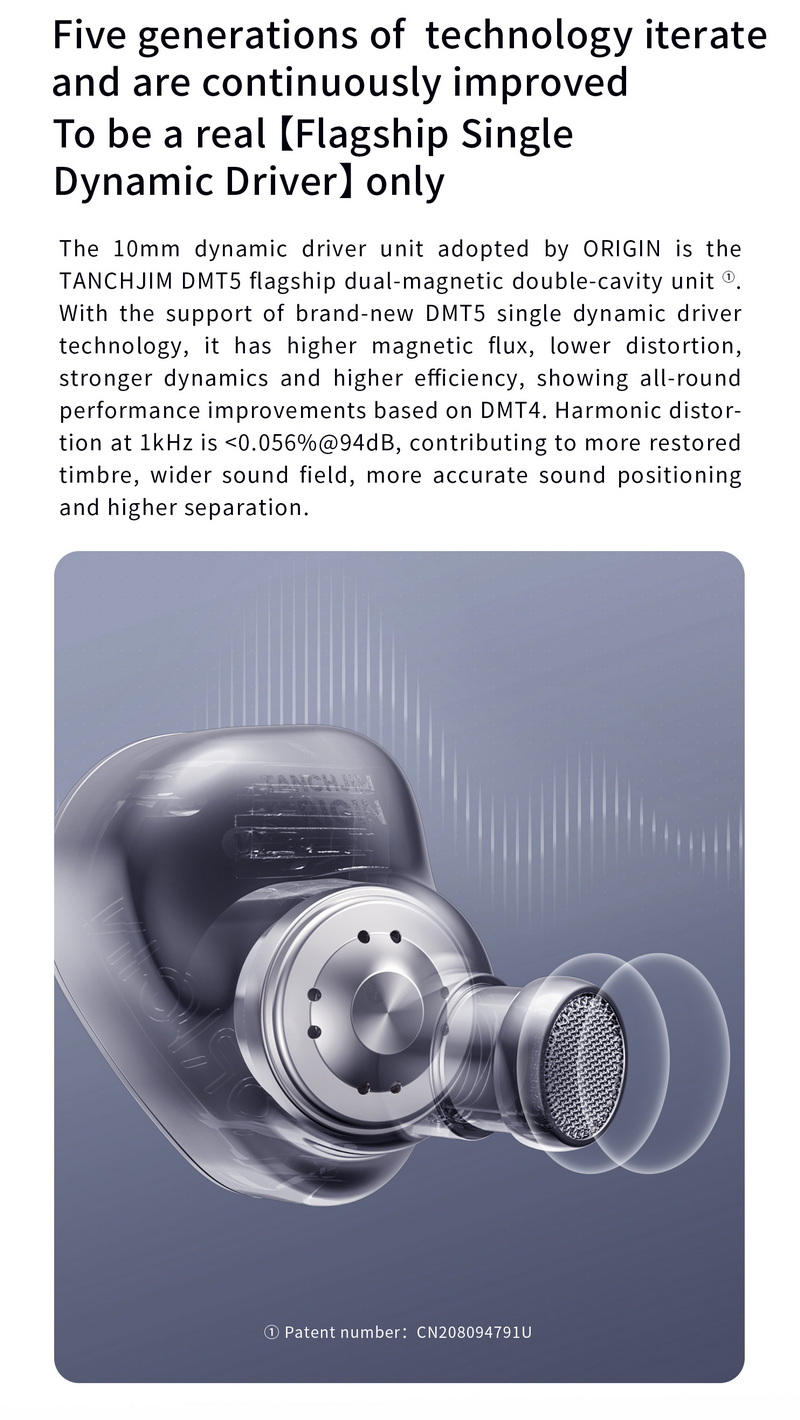 TANCHJIM Origin หูฟัง IEMs ไดรเวอร์ไดนามิก เปลี่ยนท่อนำเสียงได้ สาย OFCชุบเงิน Litz ประกันศูนย์ไทย