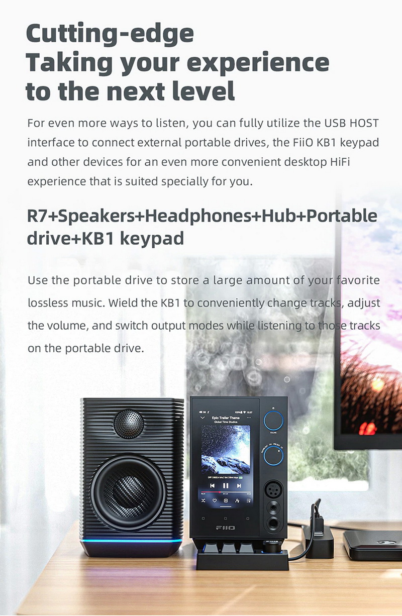 FiiO R7 เครื่องเล่นเพลงสตีมมิ่งตั้งโต๊ะ DAP+DAC+AMP ครบจบในตัว รองรับ MQA, Roon Ready